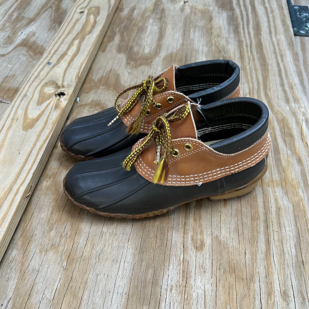 L.L. Bean Brown and Black Lace-Up Duck Boots